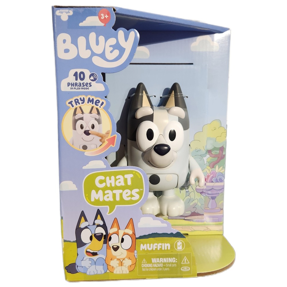 Bluey Chat Mates Muffin Talking Action Figure 10 Phrases Moose Toys 18973 New